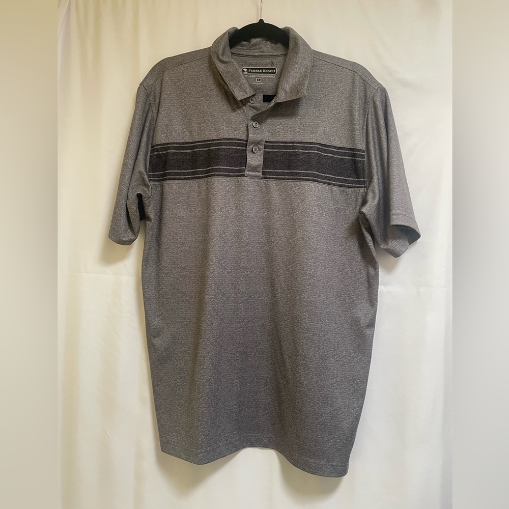 Pebble Beach Gray Polo with Black Accents